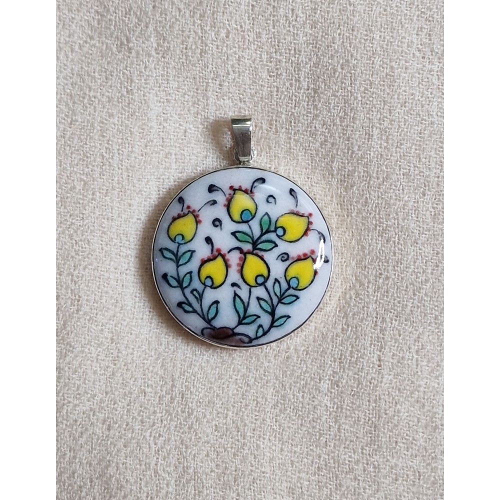 Pendentif Fleur Céramique