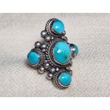 Bague Multiples Turquoises type Tibetain