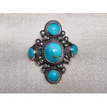 Bague Multiples Turquoises type Tibetain