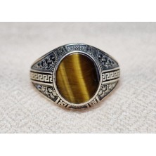 Bague Oeil-de-Tigre Marcassite