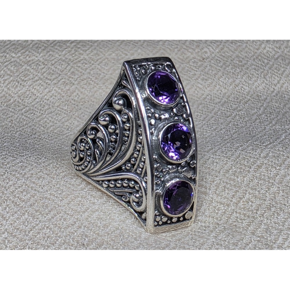 Bague Triples Améthystes