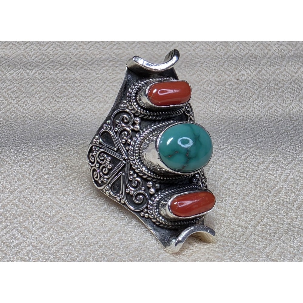 Bague Corail Turquoise