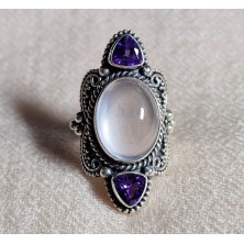 Bague Améthyste Quartz Rose