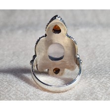 Bague Grenat Spessartite Quartz Rose