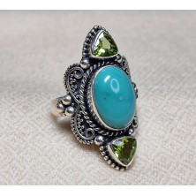 Bague Péridot Turquoise