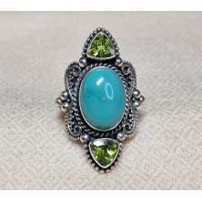 Bague Péridot Turquoise