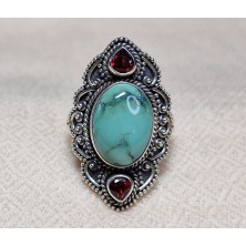 Bague Grenat Turquoise