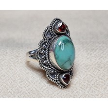 Bague Grenat Turquoise