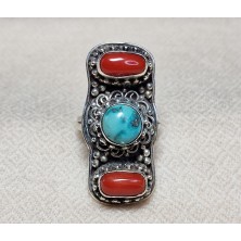 Bague Corail Turquoise