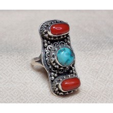 Bague Corail Turquoise