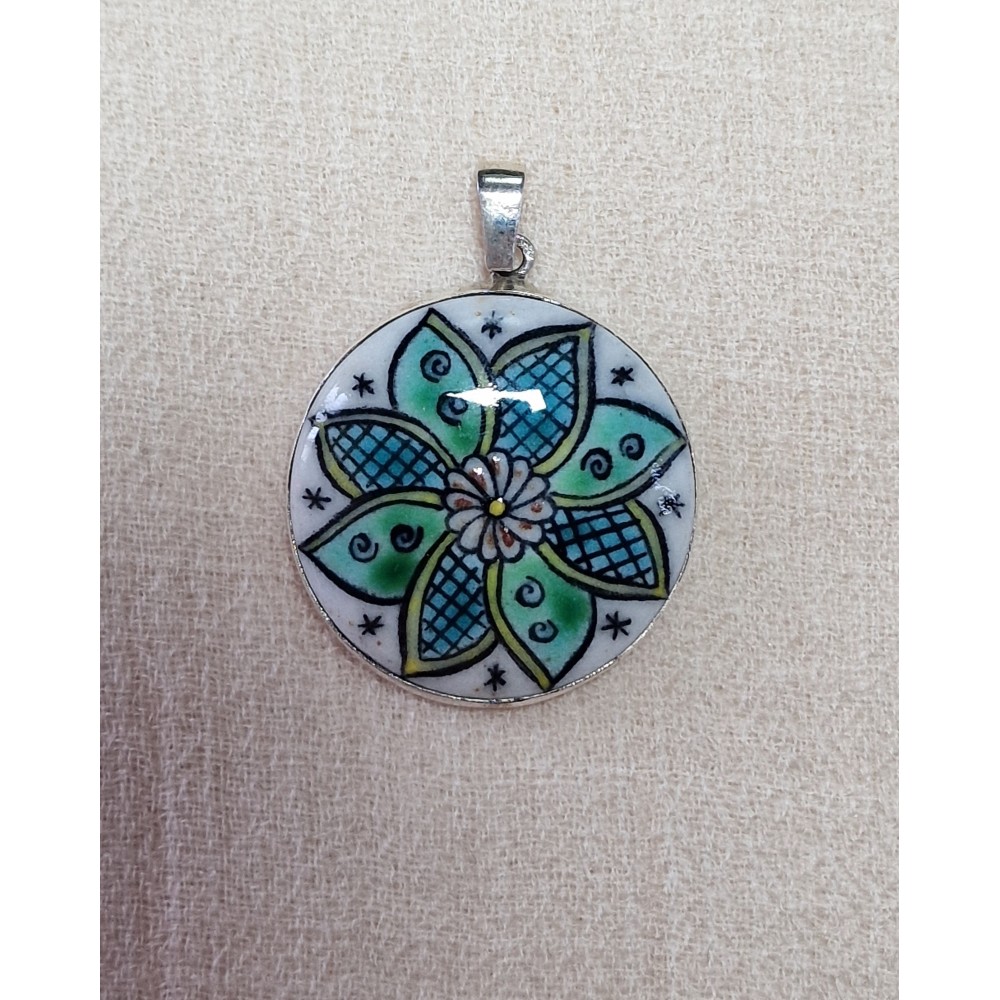 Pendentif Lotus Céramique