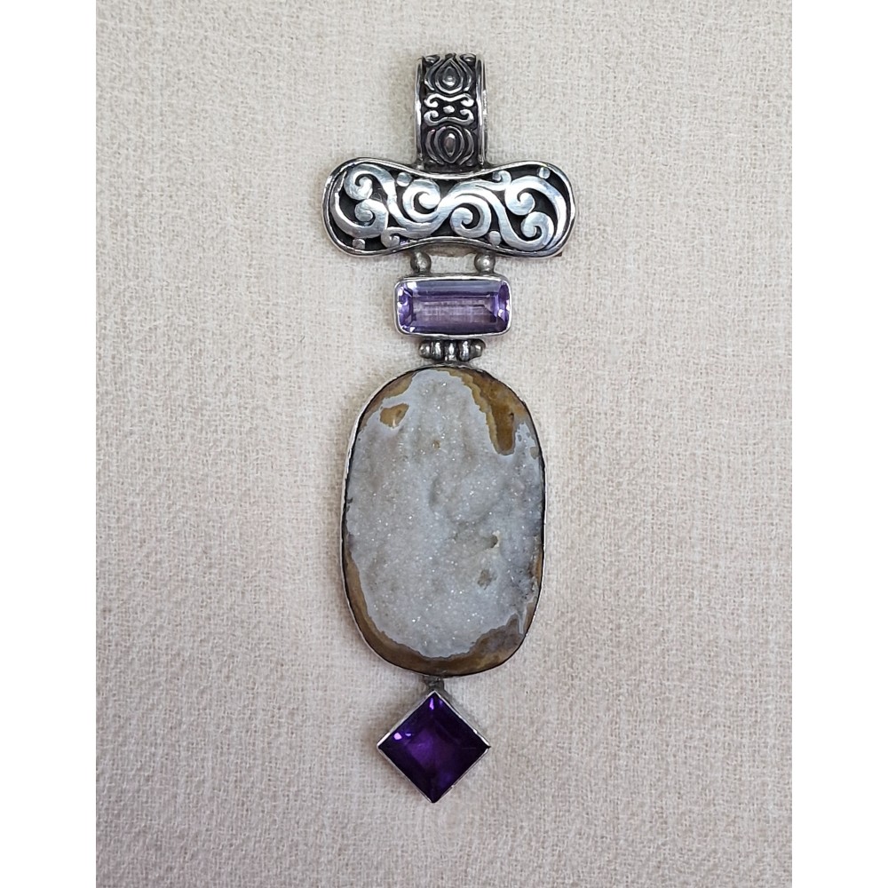 Pendentif Améthyste druse d'Agate