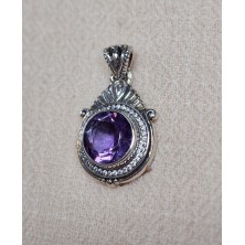 Pendentif Améthyste micro-serti de Zircons