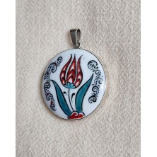 Pendentif Fleur Céramique